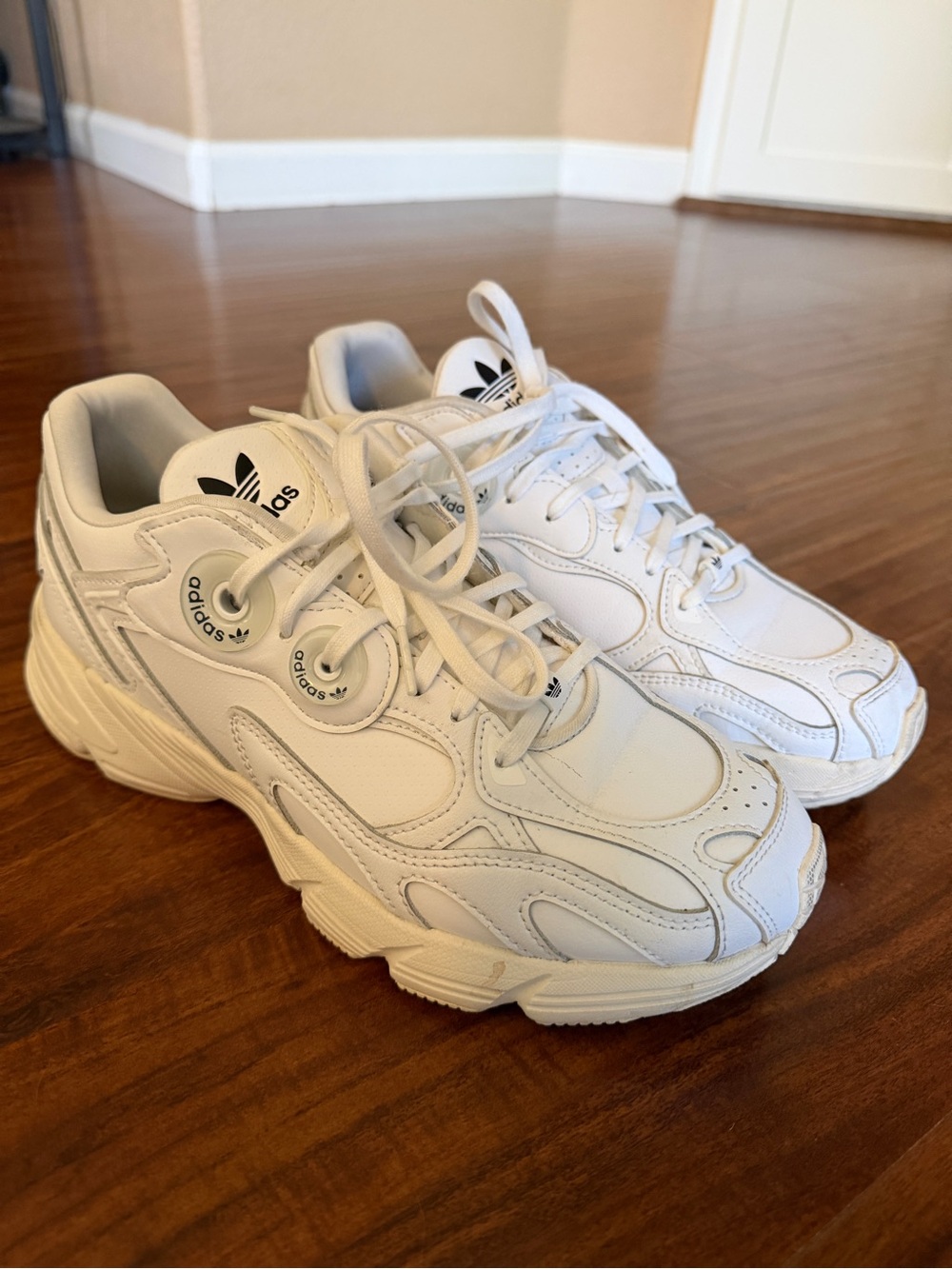 adidas White Women’s Chunky Lace-Up Sneakers